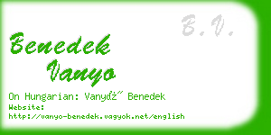 benedek vanyo business card